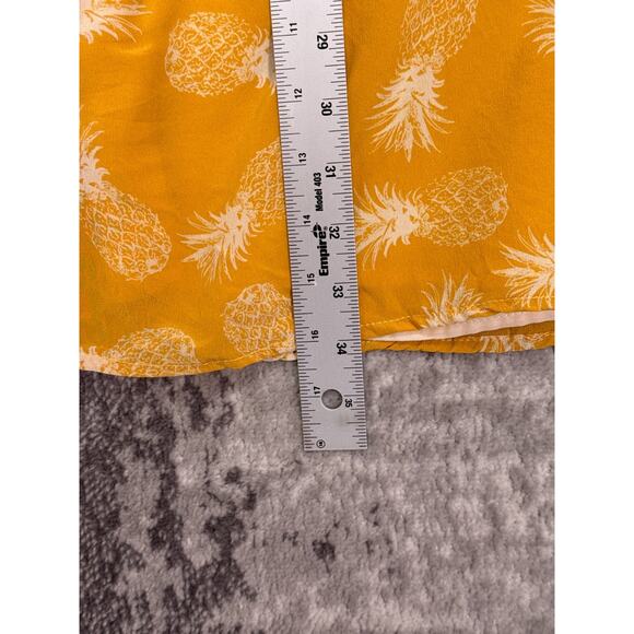 Amour Vert Dress XS Womens 100% Silk Yellow Pineapple Sleeveless Mini - Picture 6 of 8